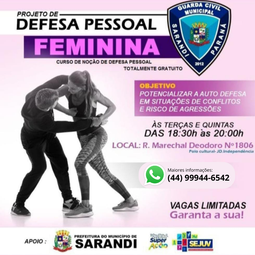 Curso de Defesa Pessoal Feminina está com vagas abertas